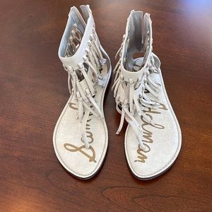 Women's Sam Edelman Griffen Gladiator Fringe Sandals, Ivory